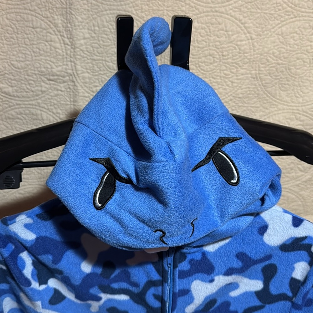 Blue Camouflage Shark 🦈 Hooded Onesie - Picture 2 of 5